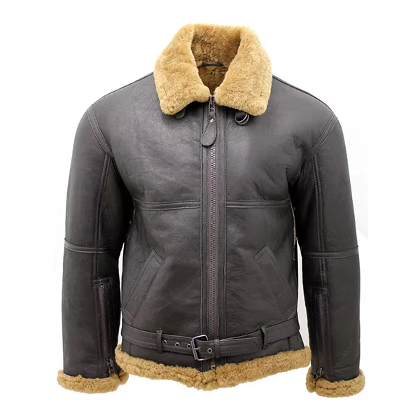 Classic B3 RAF aviator bomber jacket for men, designed for cold weather and rugged adventures.