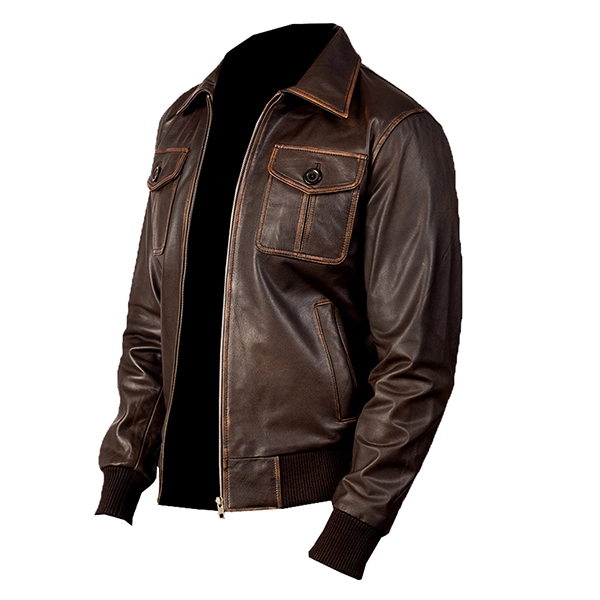 Timeless style with the women’s classic vintage brown bomber jacket